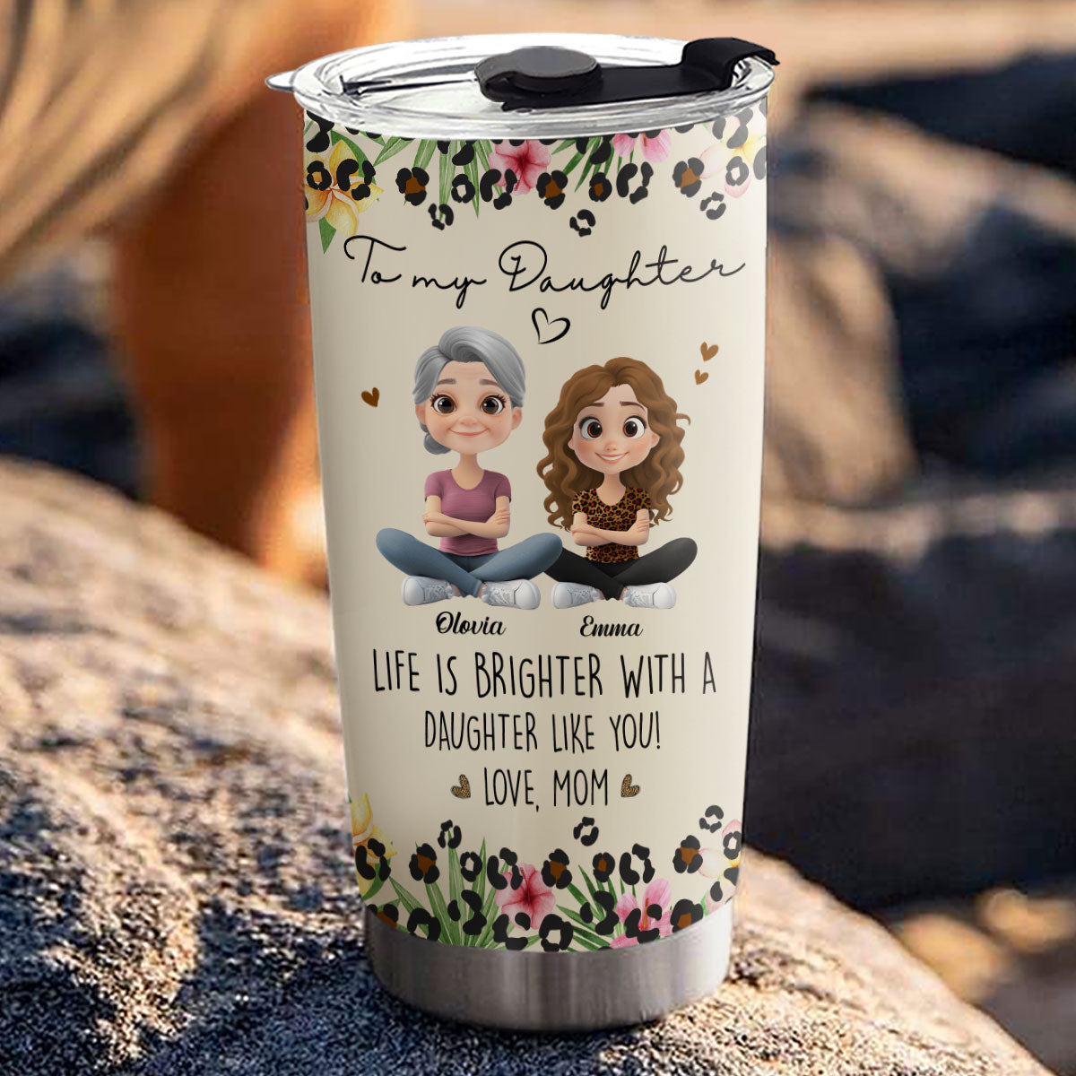 Life Is Brighter With A Daughter Like You - Personalized Custom Tumbler