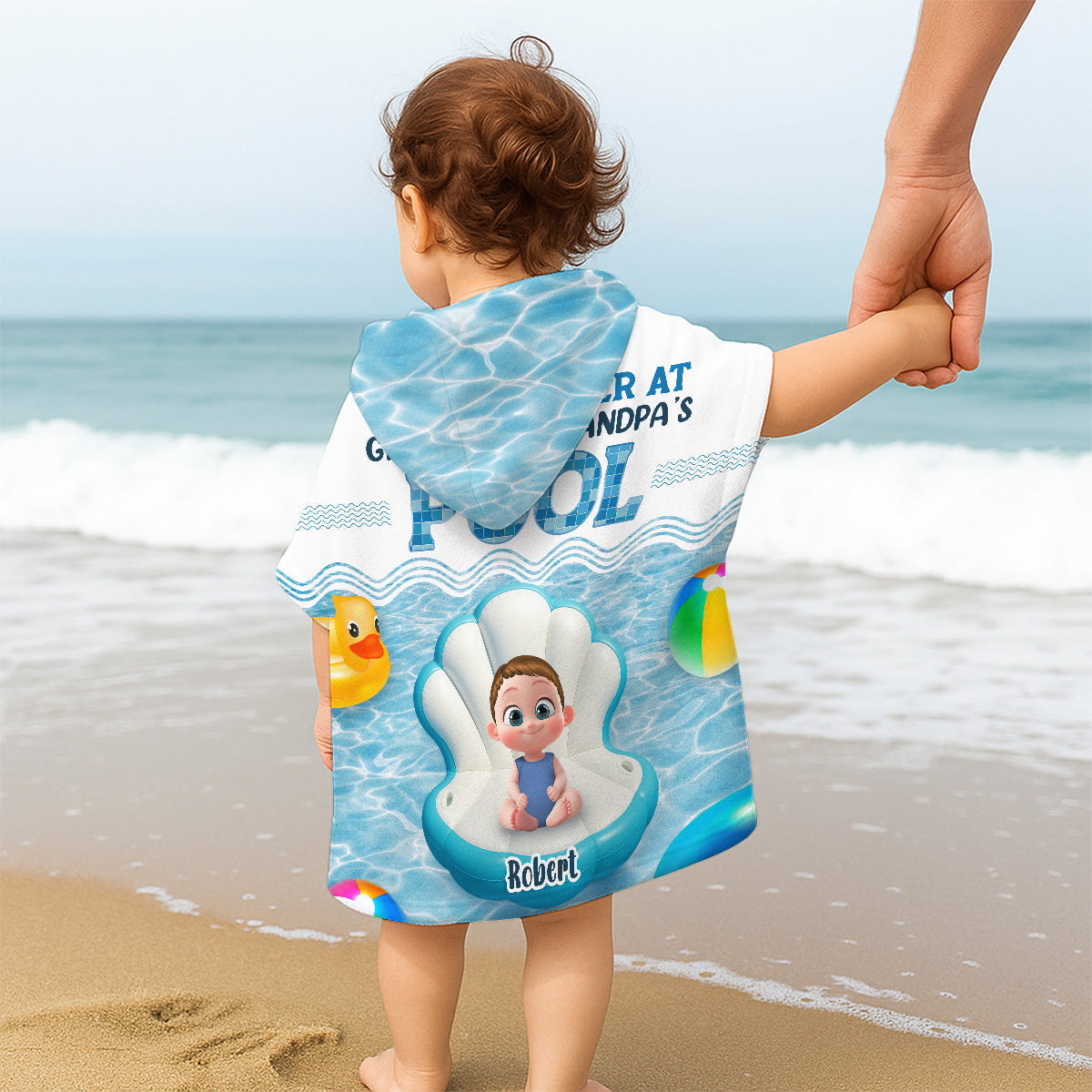 Better At Grandma Pool - Personalized Custom Hooded Beach Towel