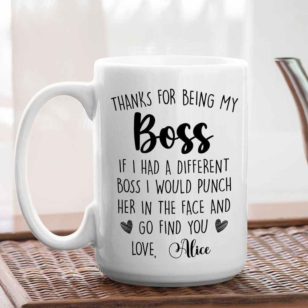 Thanks For Being My Boss - Personalized Custom Coffee Mug