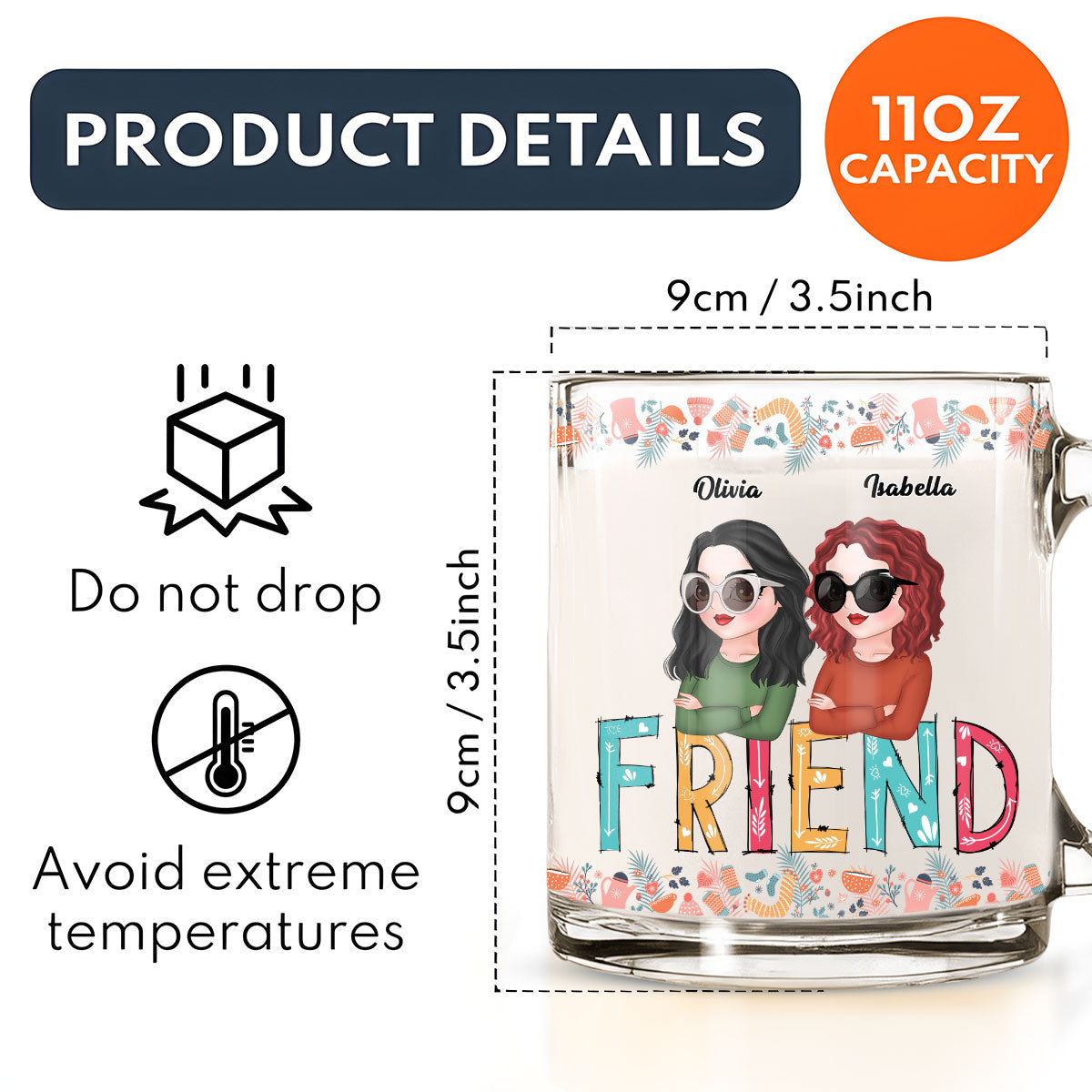 To My Badass Bestie - Personalized Custom Glass Mug