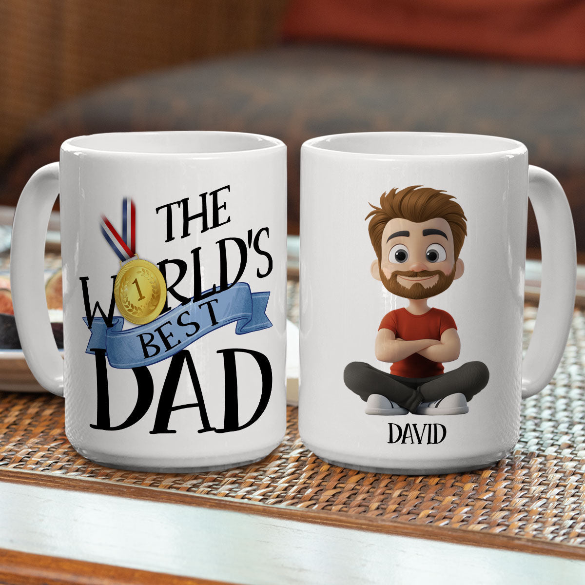 For The World Best Dad - Personalized Custom Coffee Mug