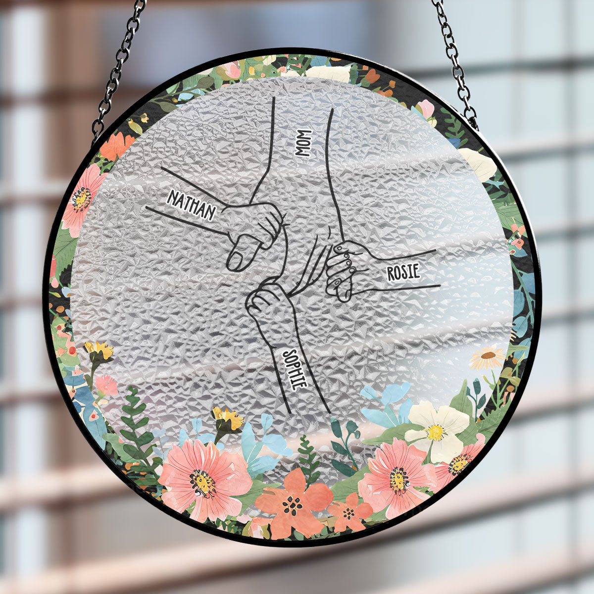 Hold My Hand Forever - Personalized Custom Window Hanging Suncatcher