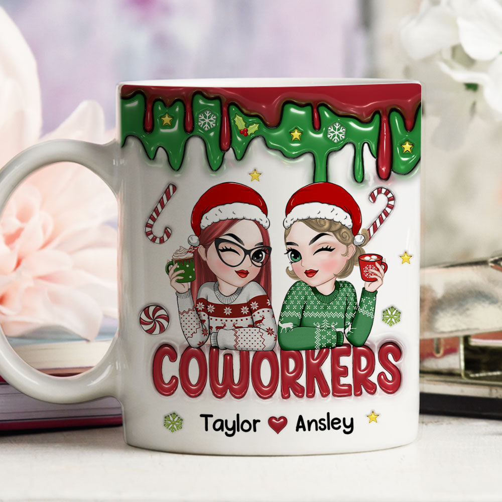 Besties Together Christmas 2024 - Personalized Custom 3D Inflated Coffee Mug