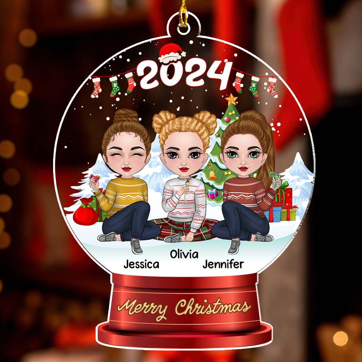 Merry Christmas My Besties - Personalized Custom Acrylic Ornament