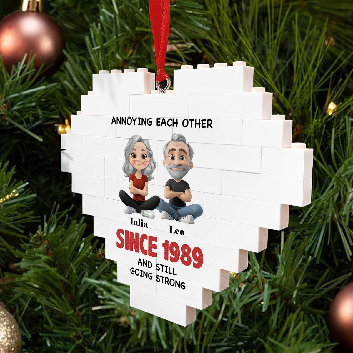 Till The End Of Time - Personalized Custom Heart Puzzle Ornament