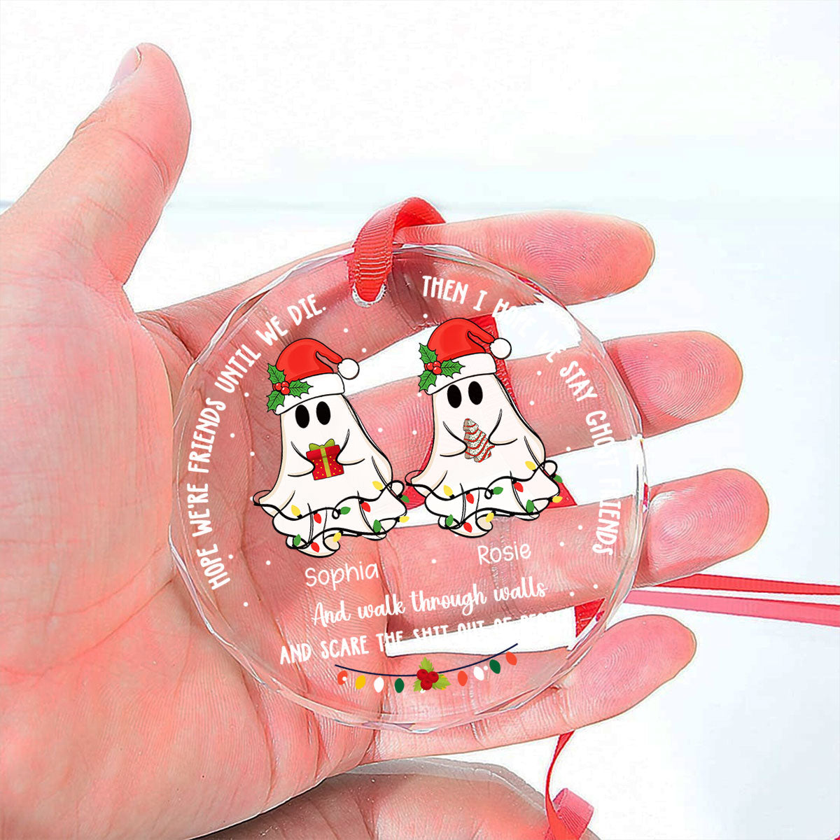 Ghost Friends - Personalized Custom Glass Ornament