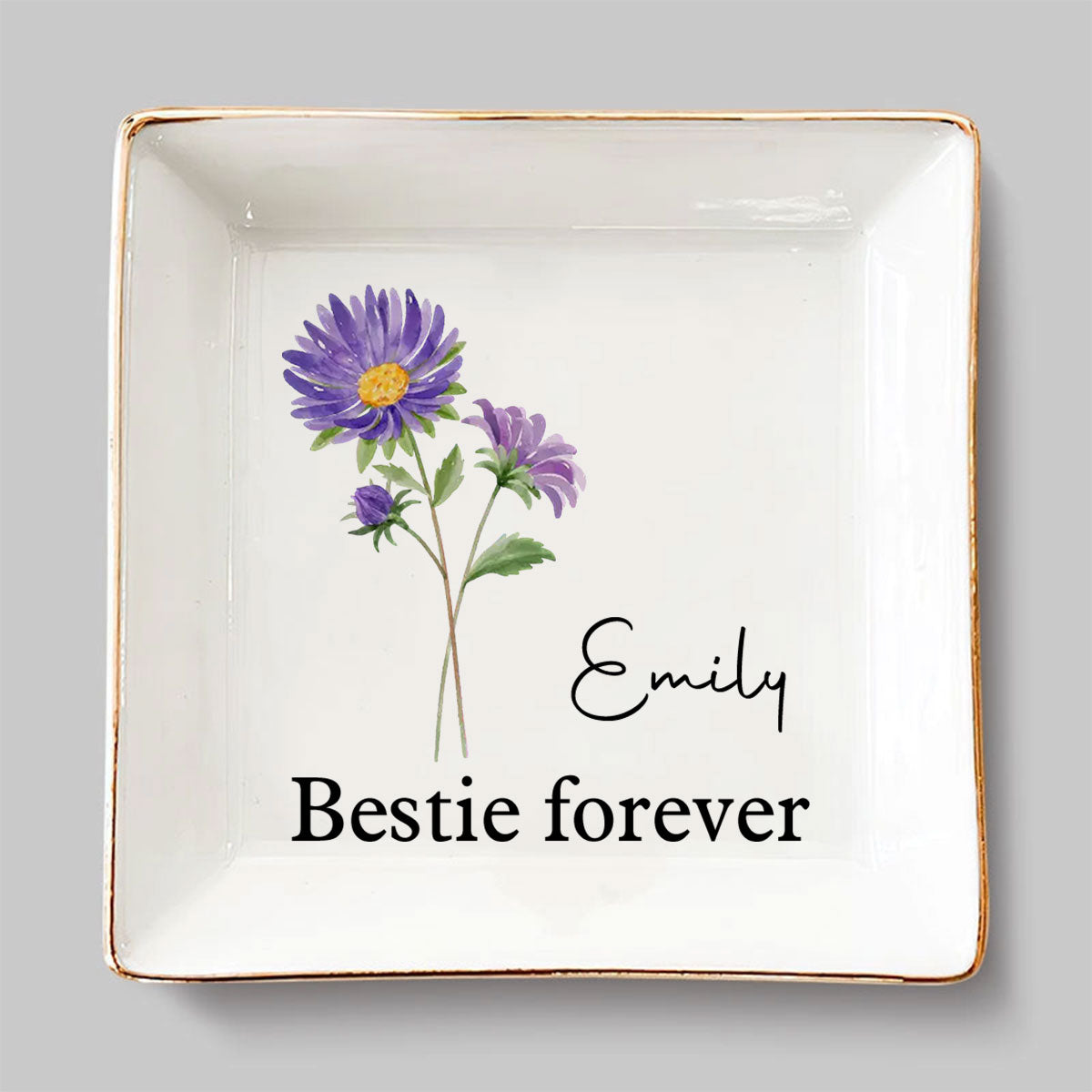A Best Friend Is A Flower That Never Fades - Personalized Custom Jewelry Dish
