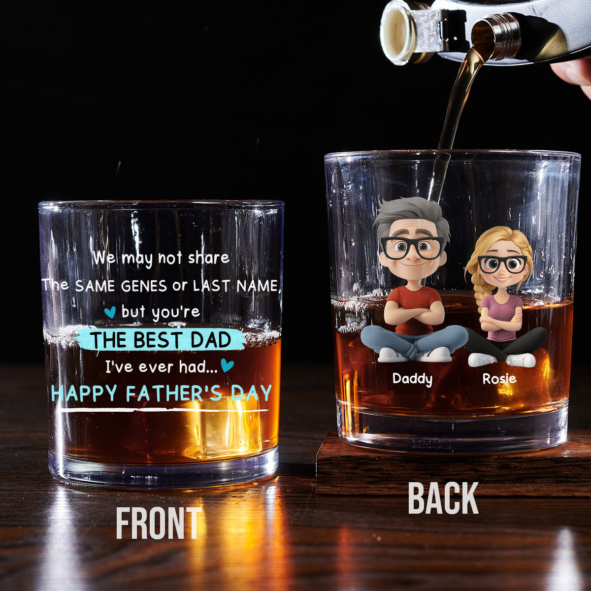 Best Dad Ever - Personalized Custom Whiskey Glass