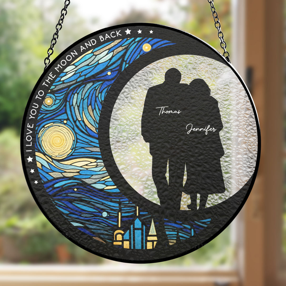 From Our First Kiss Till Our Last Breath - Personalized Custom Window Hanging Suncatcher