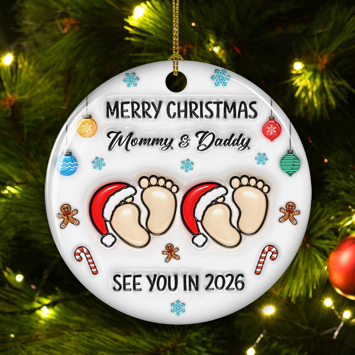 Baby See You Soon - Personalized Custom 3D Inflated Effect Ceramic Ornament