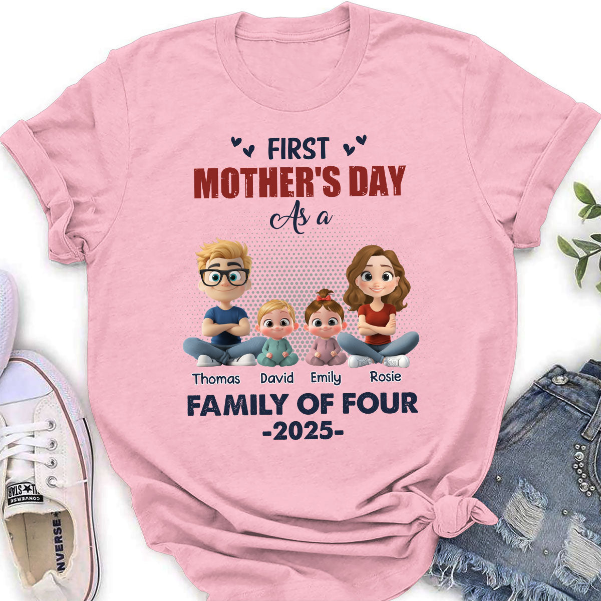 First Mother Day As A Family - Personalized Custom Shirt