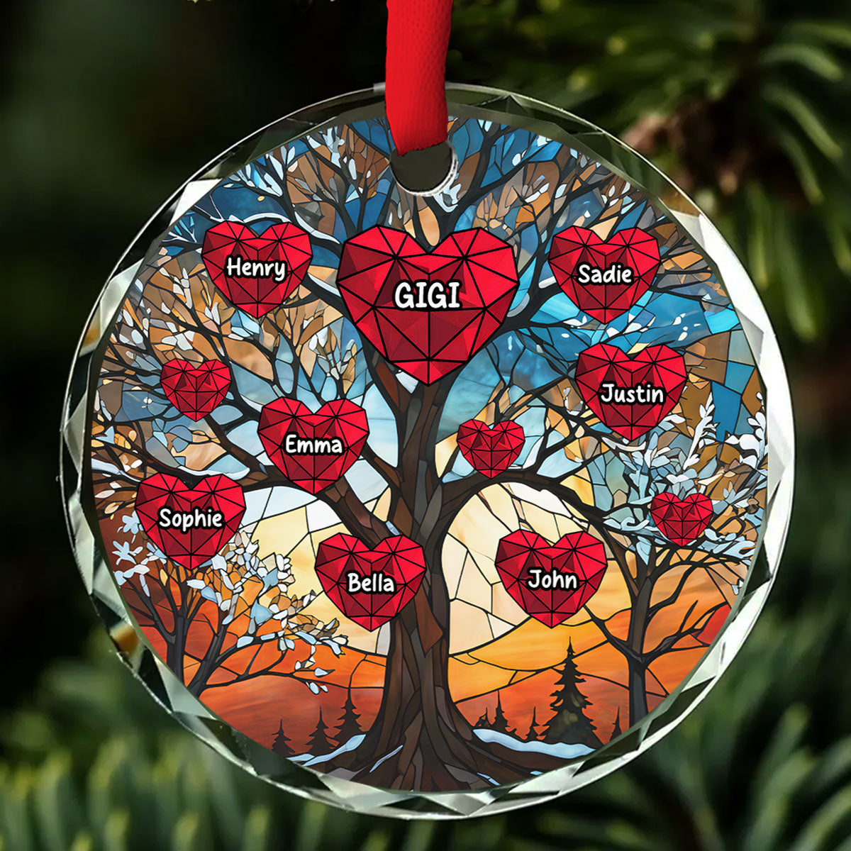My Beloved Grandkids - Personalized Custom Glass Ornament