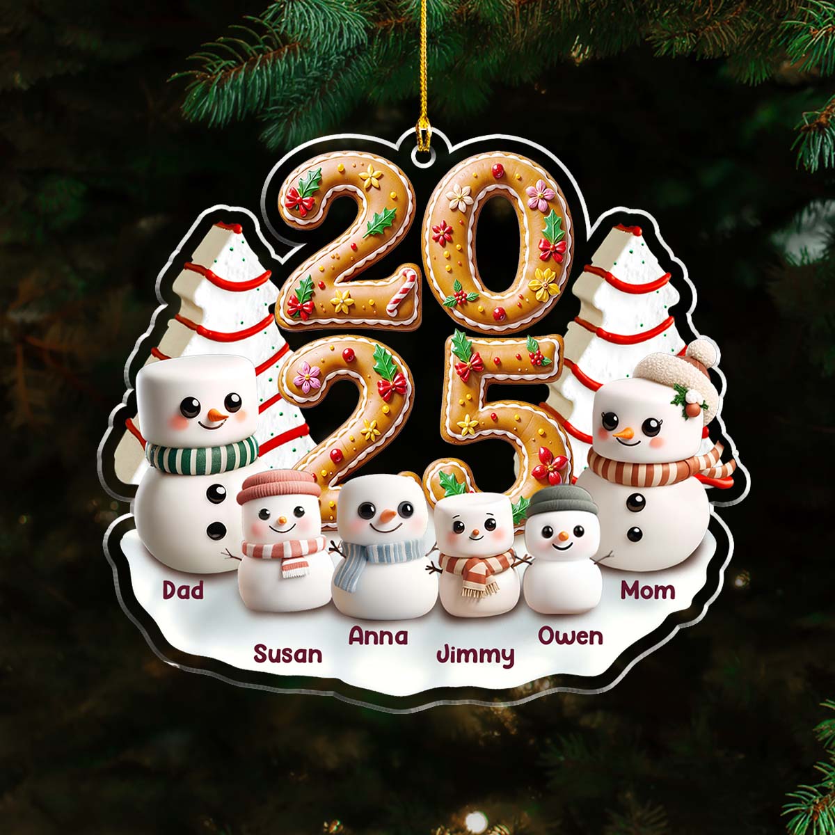 Candyland Family Gathering - Personalized Custom Acrylic Ornament