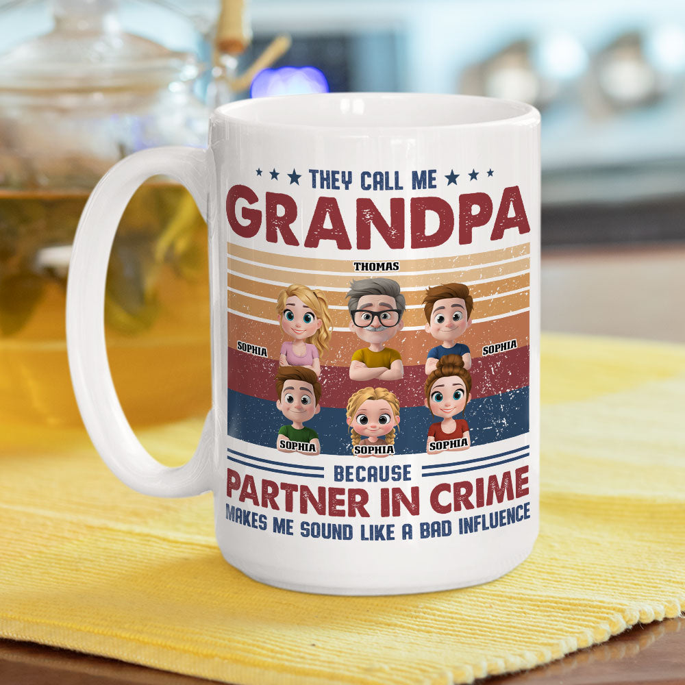 Partner In Crime With My Grandkids - Personalized Custom Coffee Mug