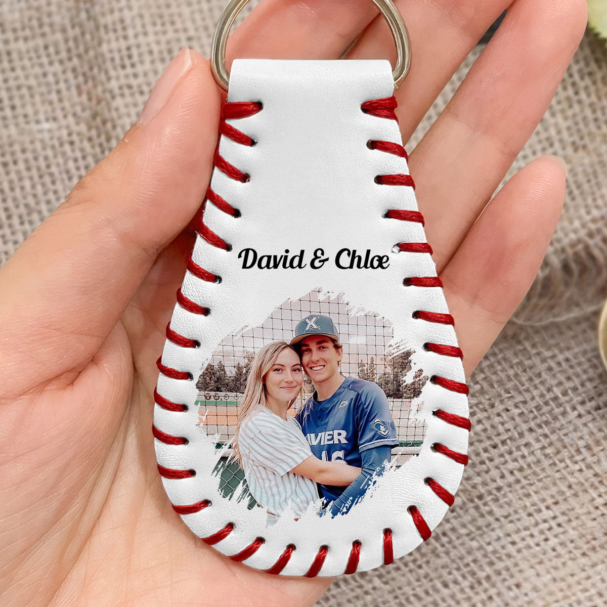 Best Catch - Personalized Custom Leather Baseball Keychain