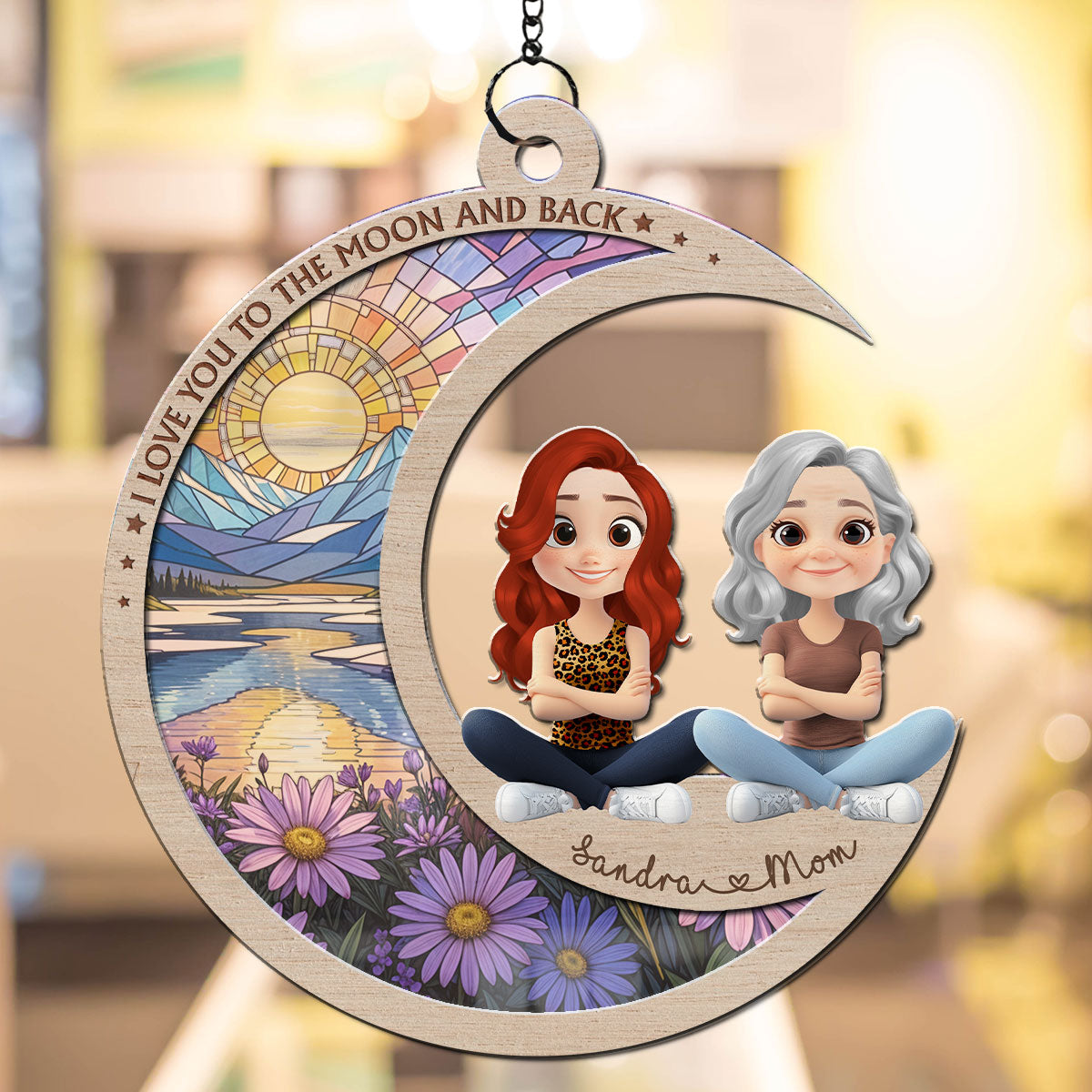 My World Begins With Mom - Personalized Custom Suncatcher
