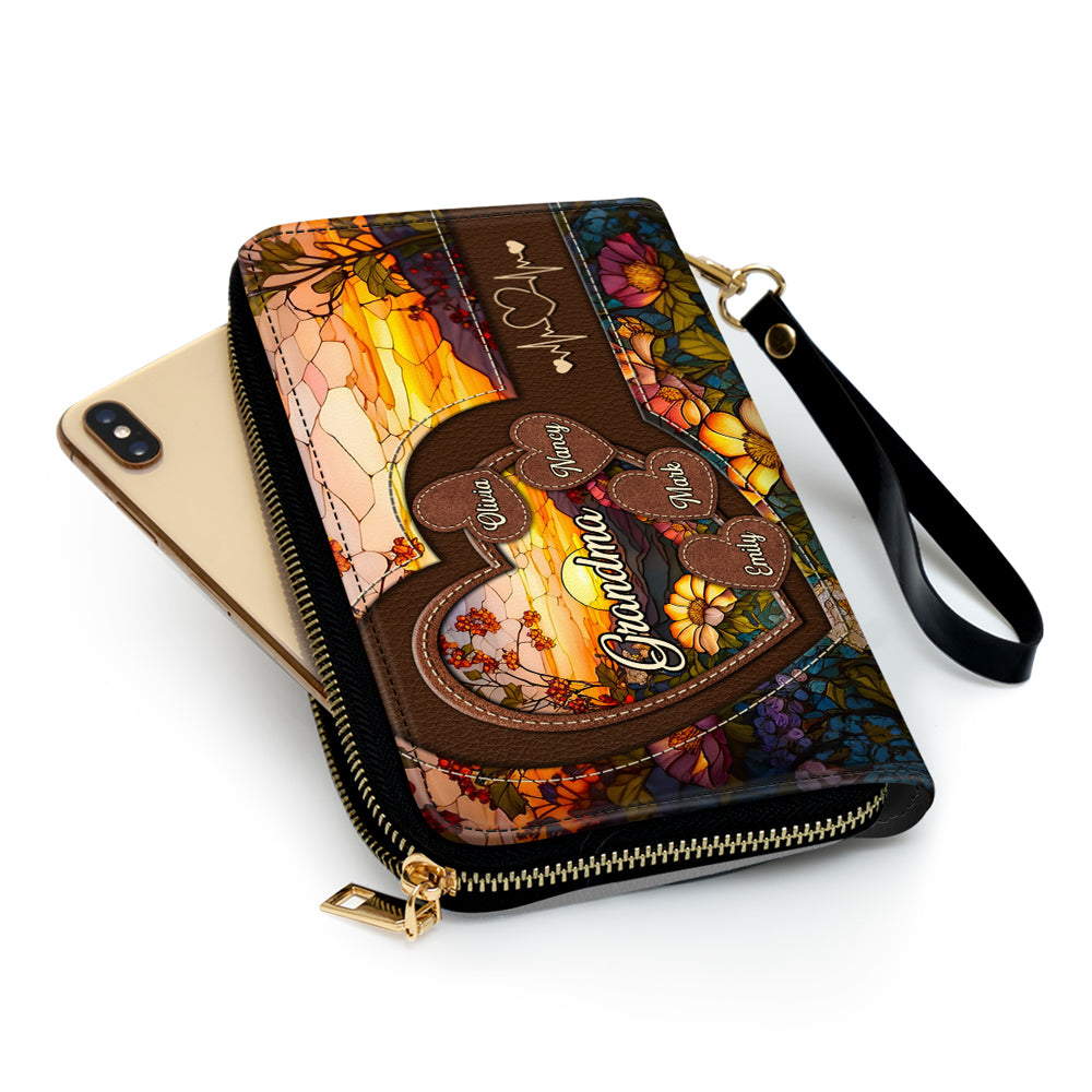 Sweethearts Of Grandma - Personalized Custom Leather Wallet