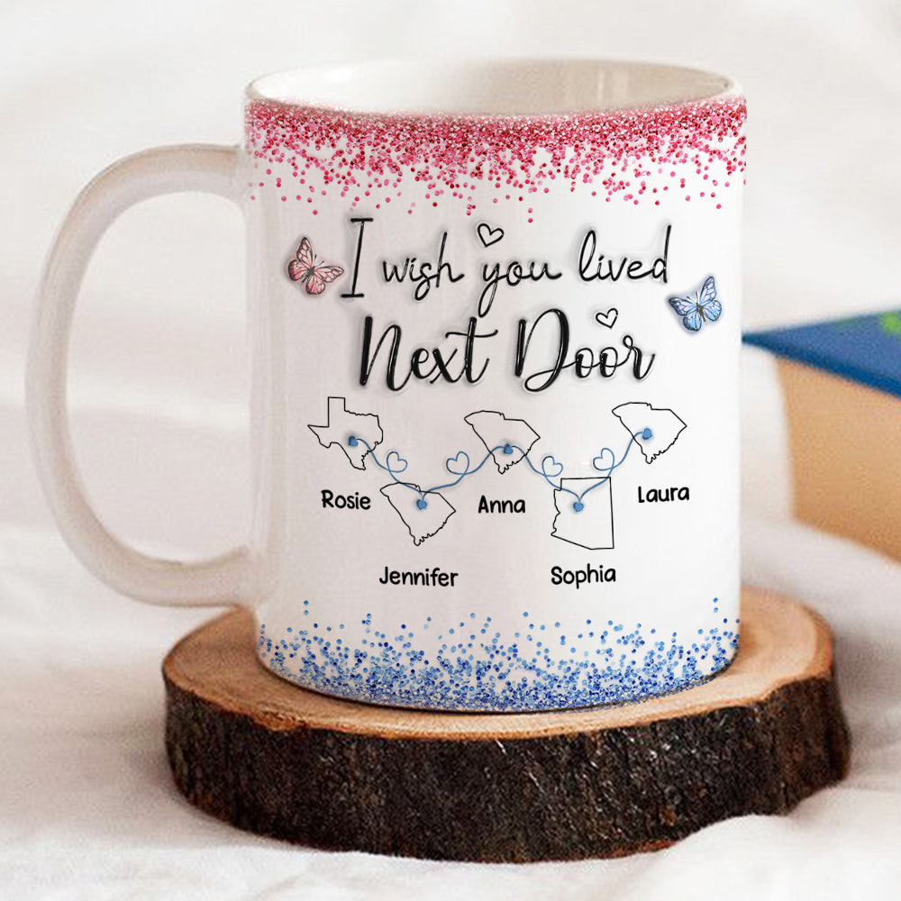 I Wish We Lived Closer Proud American Version - Personalized Custom 3D Inflated Effect Mug