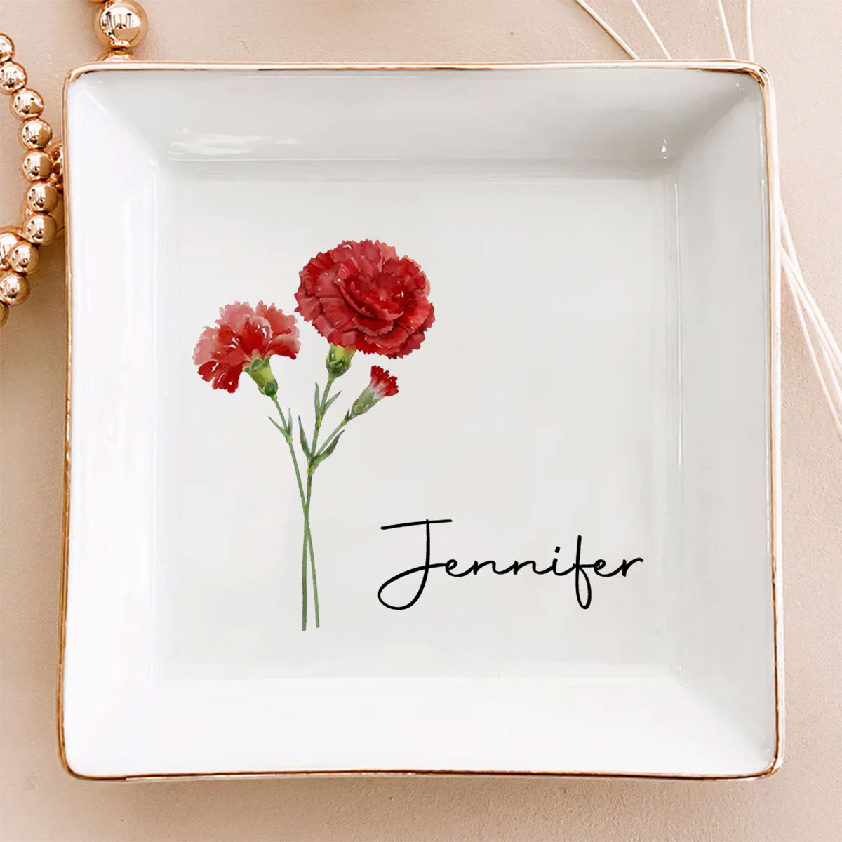 Friends Are Flowers That Never Fade  - Personalized Custom Jewelry Dish
