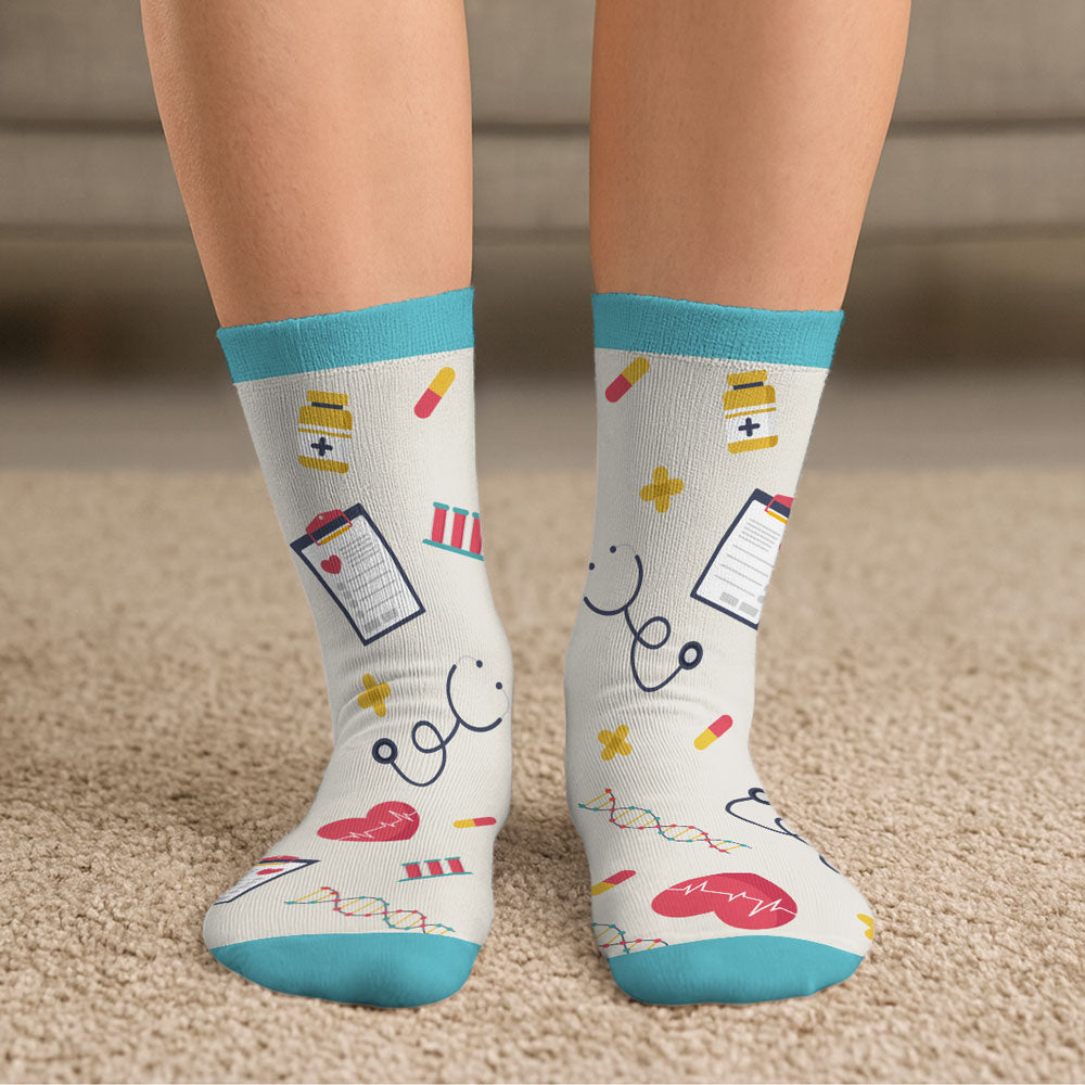 Proud To Be A Nurse - Personalized Custom Crew Socks