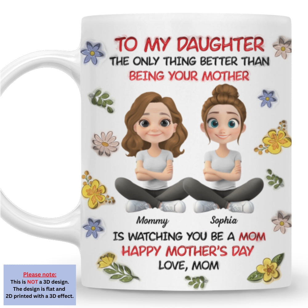 To My Daughter With Love - Personalized Custom 3D Inflated Effect Mug