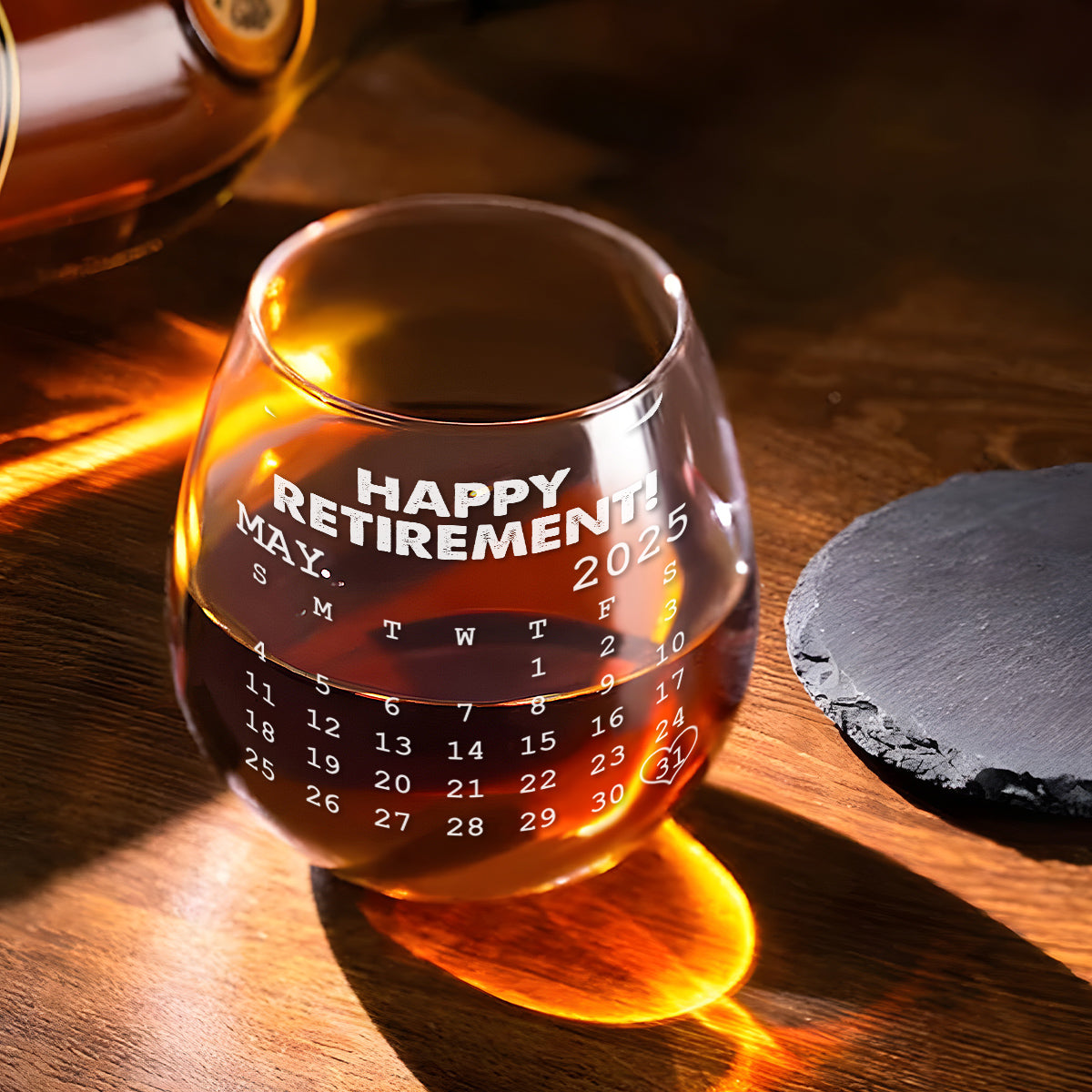 I Am Retired - Personalized Custom Wine Glass