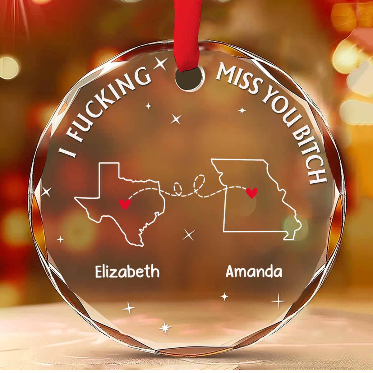 I Miss Your Face - Personalized Custom Glass Ornament