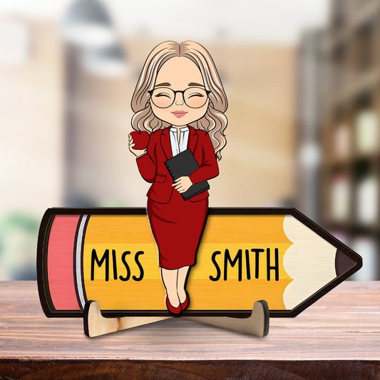 Teacher Pencil - Personalized Custom Wooden Plaque