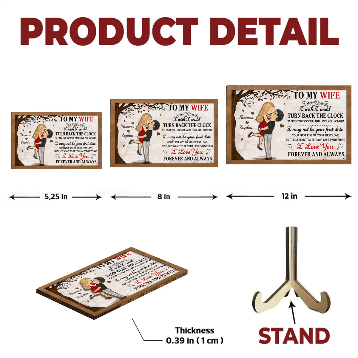 I Love You Forever And Always - Personalized Custom Wooden Plaque