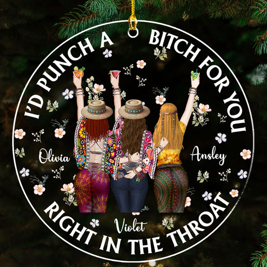 Punch Bitch Hippie Version - Personalized Custom Acrylic Ornament