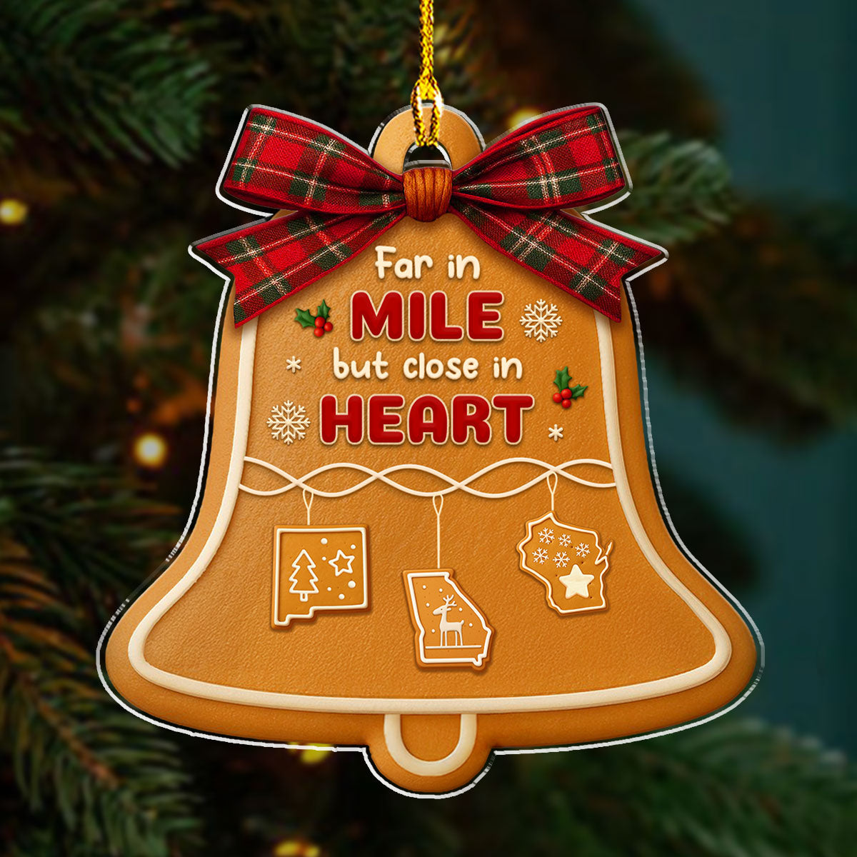 Love Erases The Long Distance - Personalized Custom Acrylic Ornament