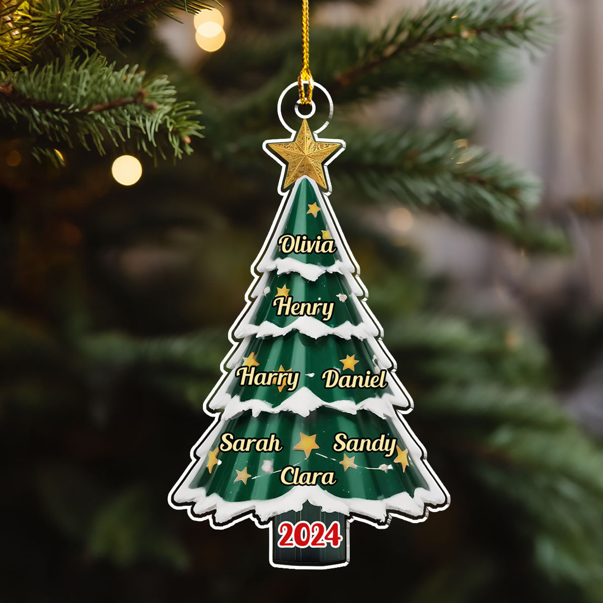 Family Pine Tree - Personalized Custom Acrylic Ornament