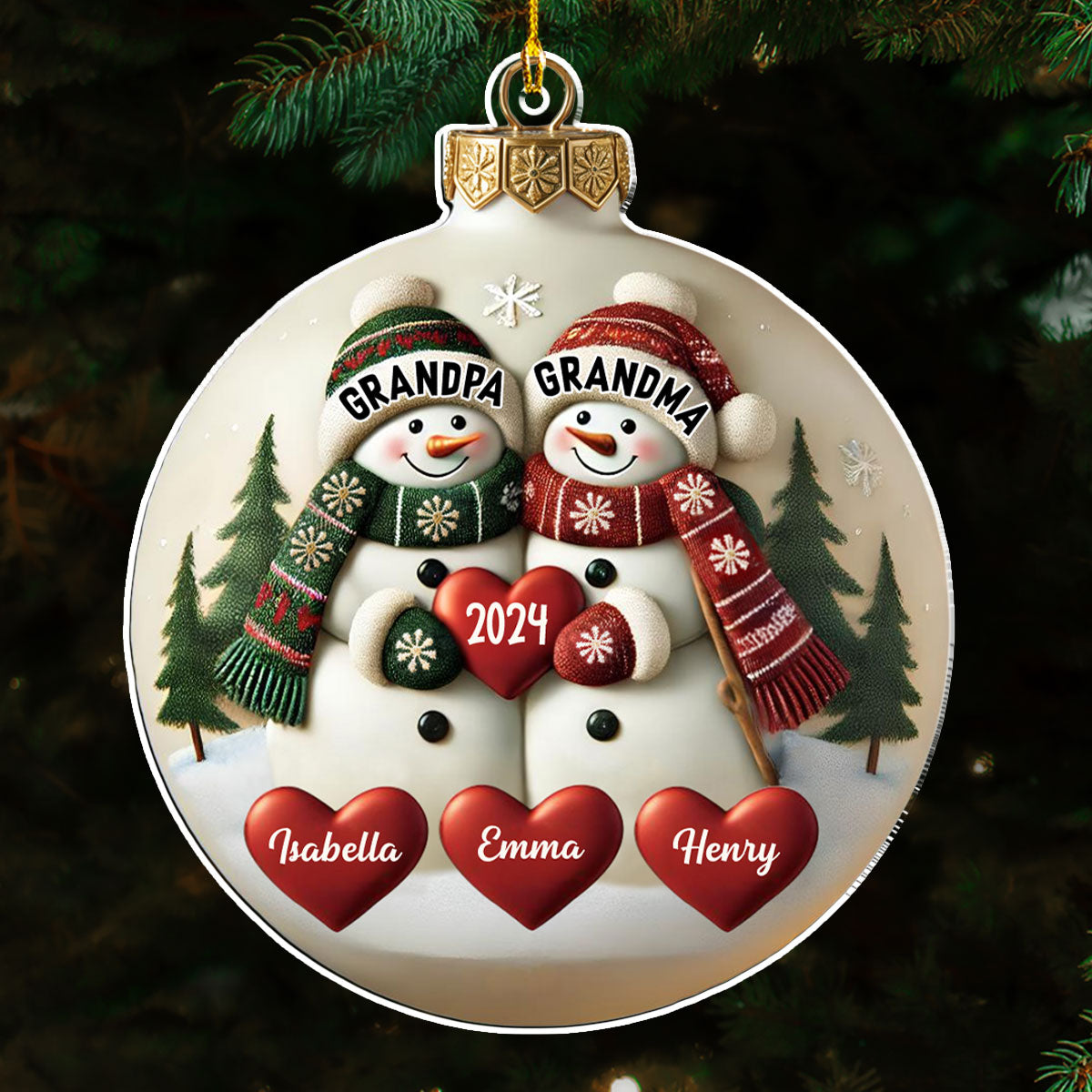 Merry Christmas Grandma And Grandpa - Personalized Custom Acrylic Ornament