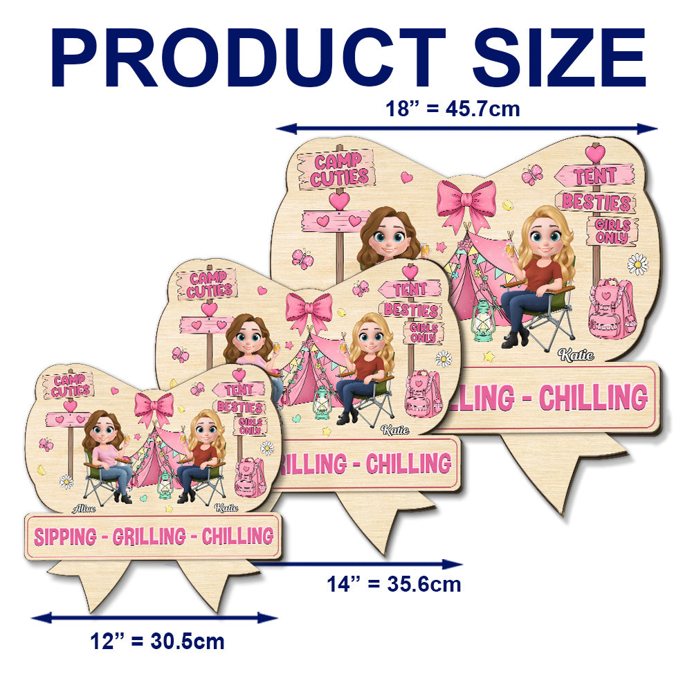 Girl Trip Camping - Personalized Custom Wood Sign