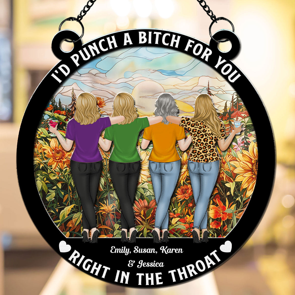 Right In The Throat - Personalized Custom Suncatcher