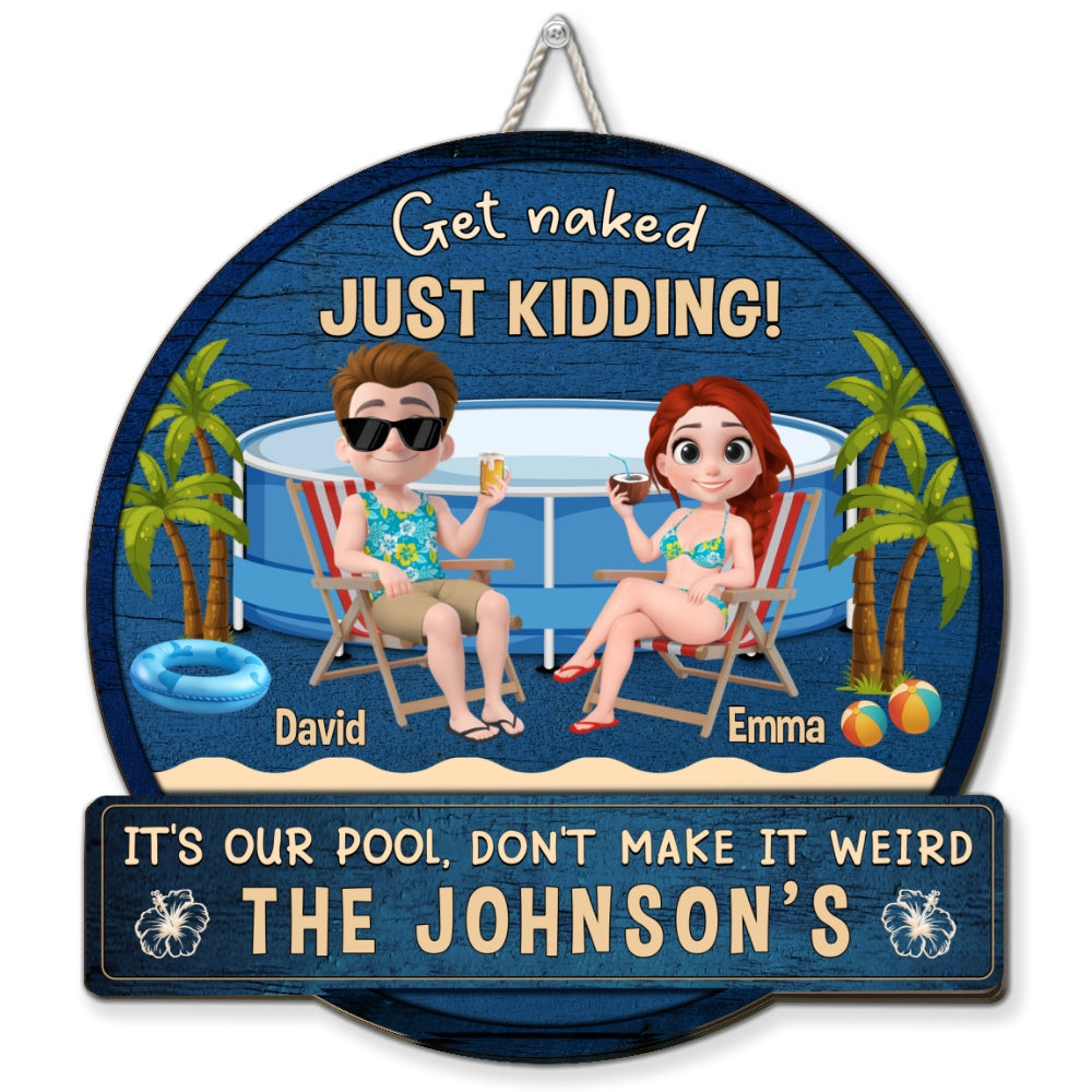 Naked Jokes Only Jokes Here - Personalized Custom Wood Sign