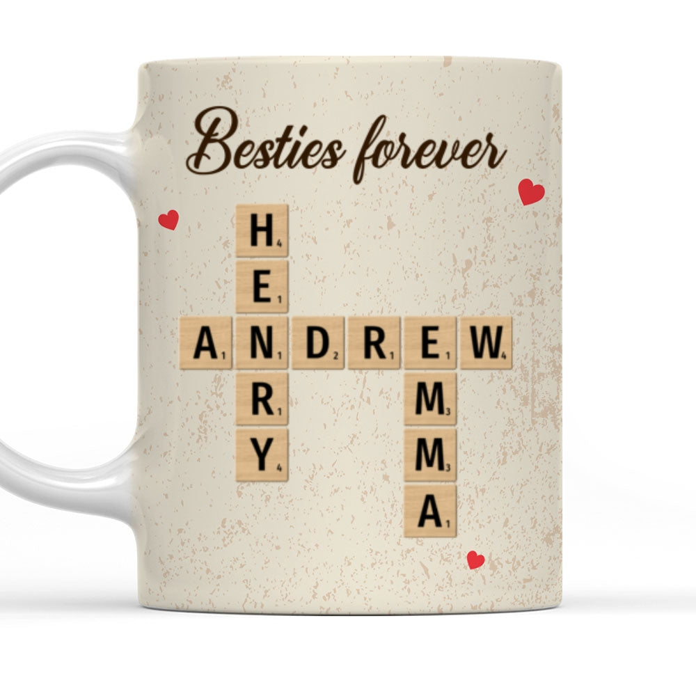 Grandkids Family Besties Coworkers Crossword Puzzle - Personalized Custom Coffee Mug
