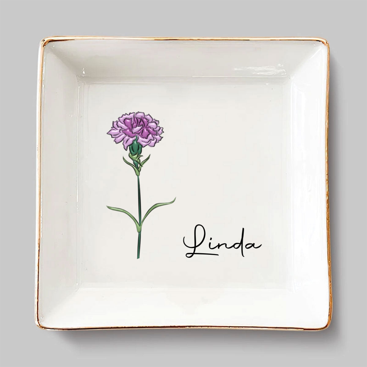 Friends Are Flowers That Never Fade - Personalized Custom 3D Inflated Effect Jewelry Dish