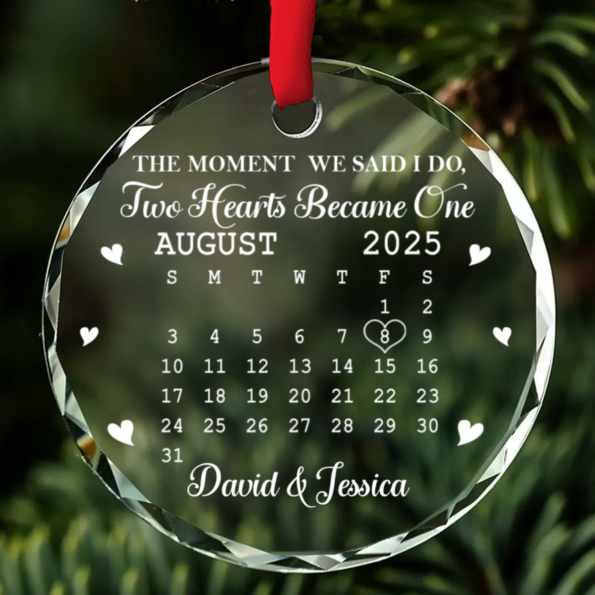 The Moment We Said I Do - Personalized Custom Glass Ornament