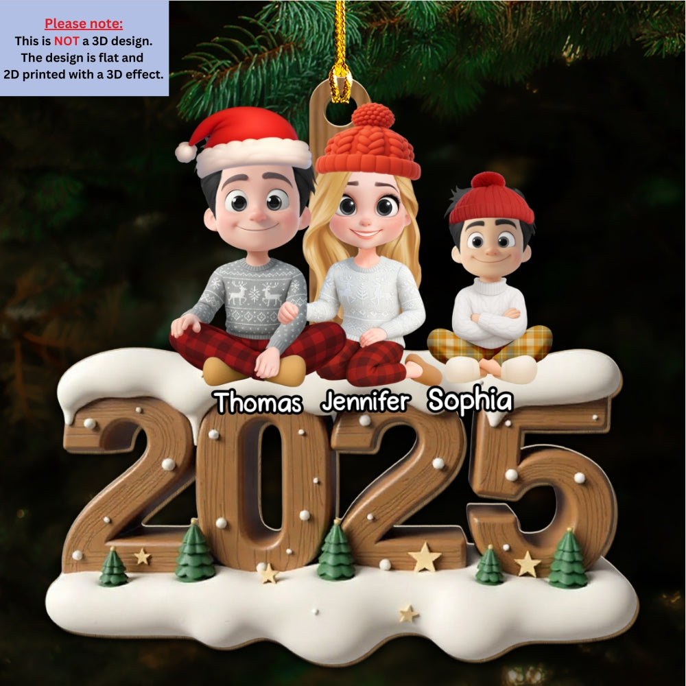 As A Family Now Onwards - Personalized Custom 3D Effect Wood Ornament