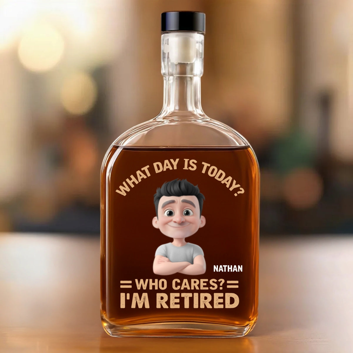 What Day Is Today Who Cares - Personalized Custom Spirits Decanter