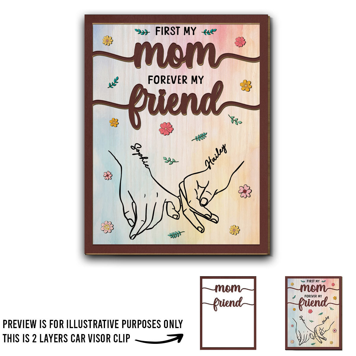 First My Mother - Personalized Custom Car Visor Clip