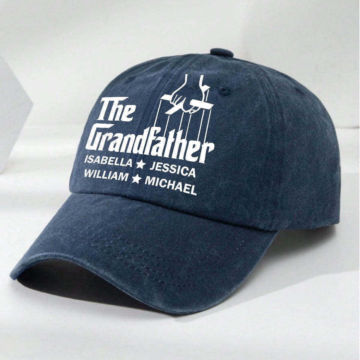 The Grandfather - Personalized Custom Vintage Washed Denim Cap