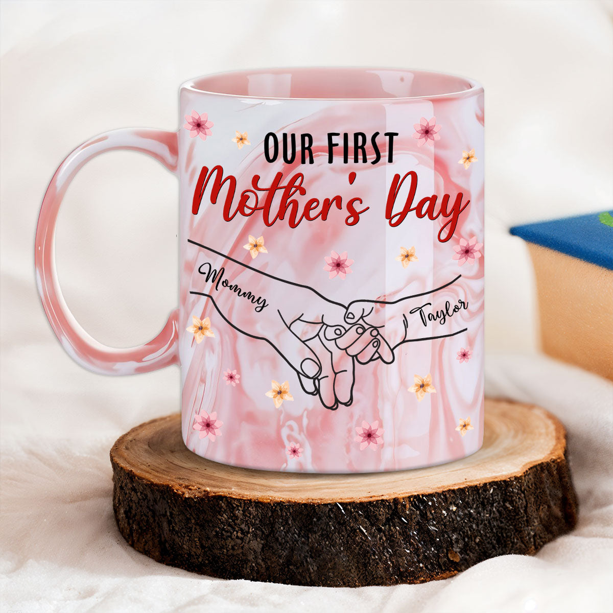 Our First Time - Personalized Custom Pink Marble Mug