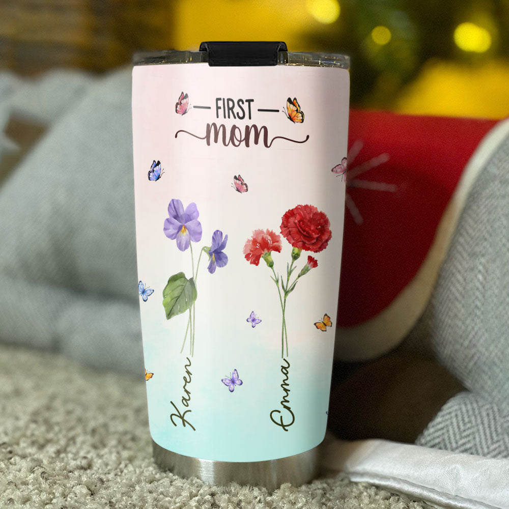 First Mom Now Grandma - Personalized Custom Tumbler
