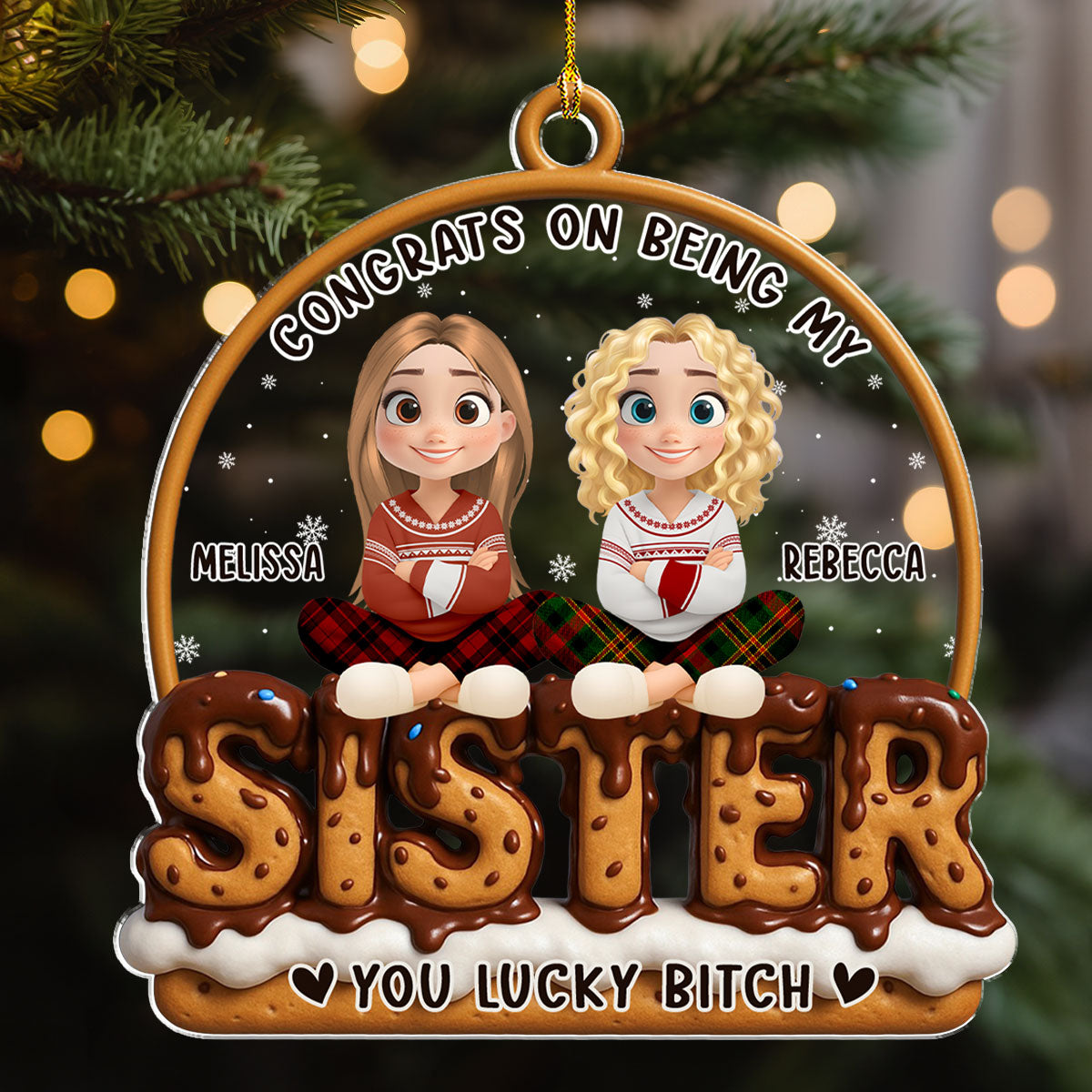 Bestie Beautiful Smore - Personalized Custom Acrylic Ornament