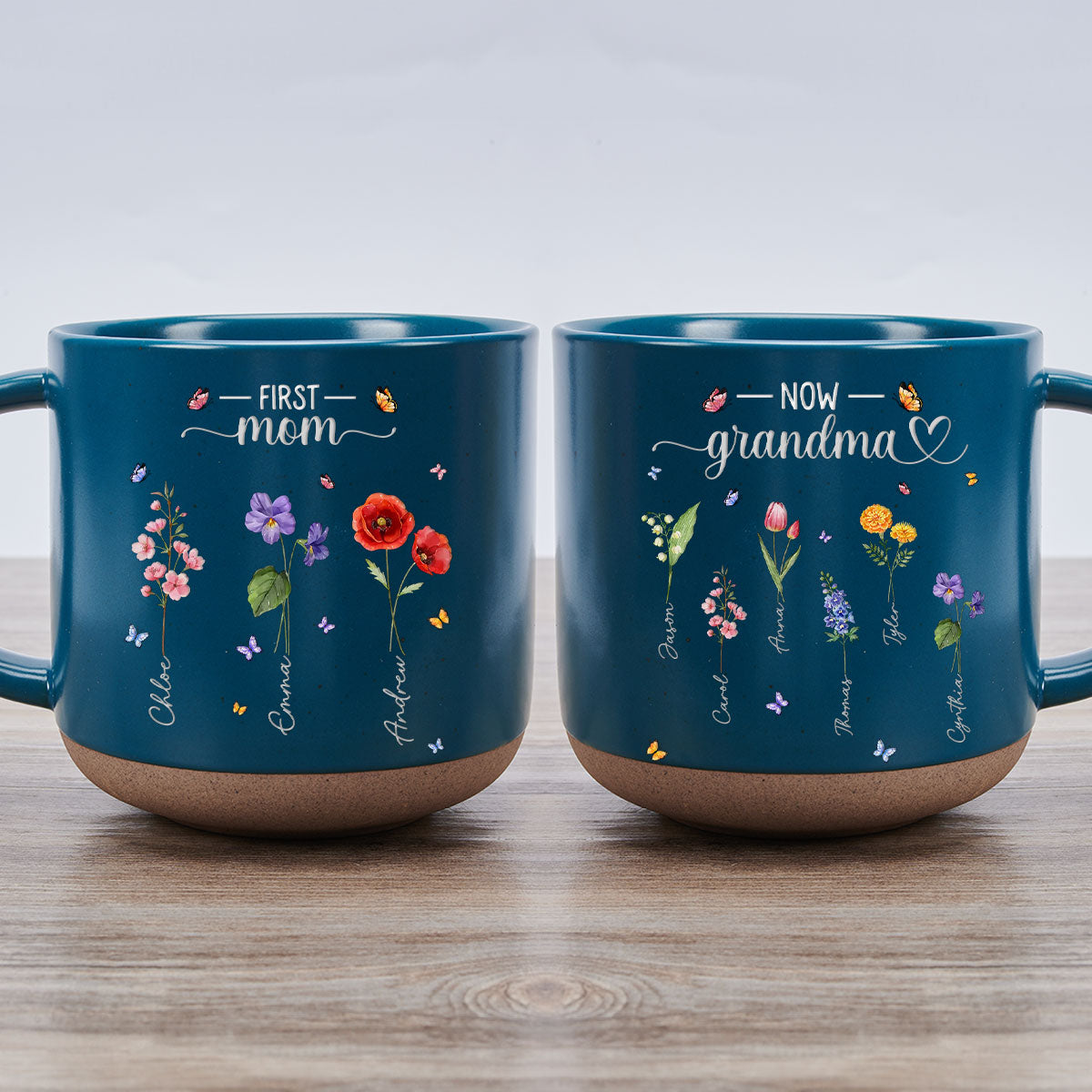 First Mom Now Grandma - Personalized Custom Pottery Mug