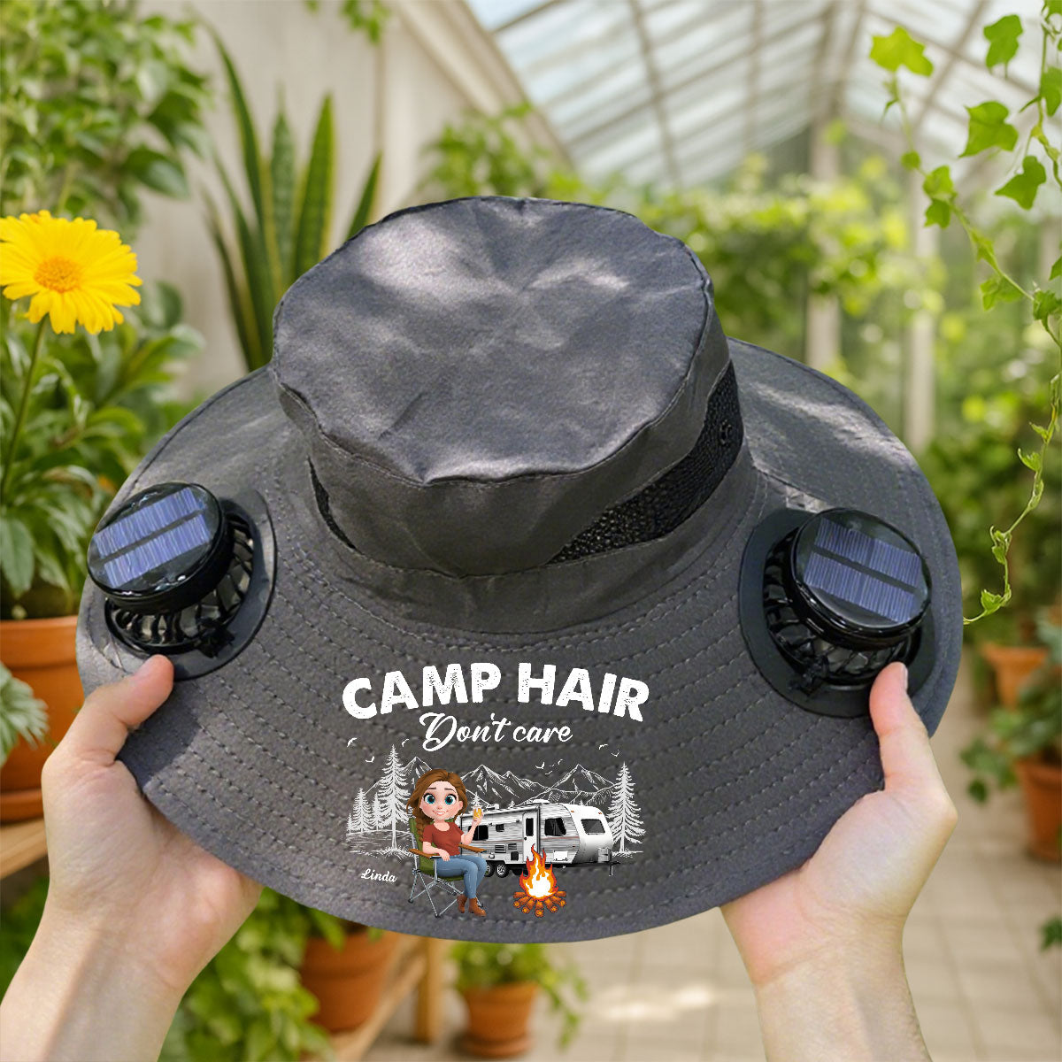 Camp Hair - Personalized Custom Solar Fan Hat