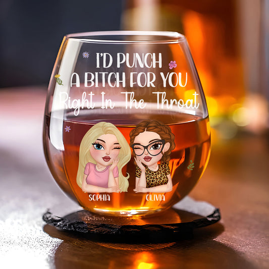 Right In The Throat - Personalized Custom Wine Glass