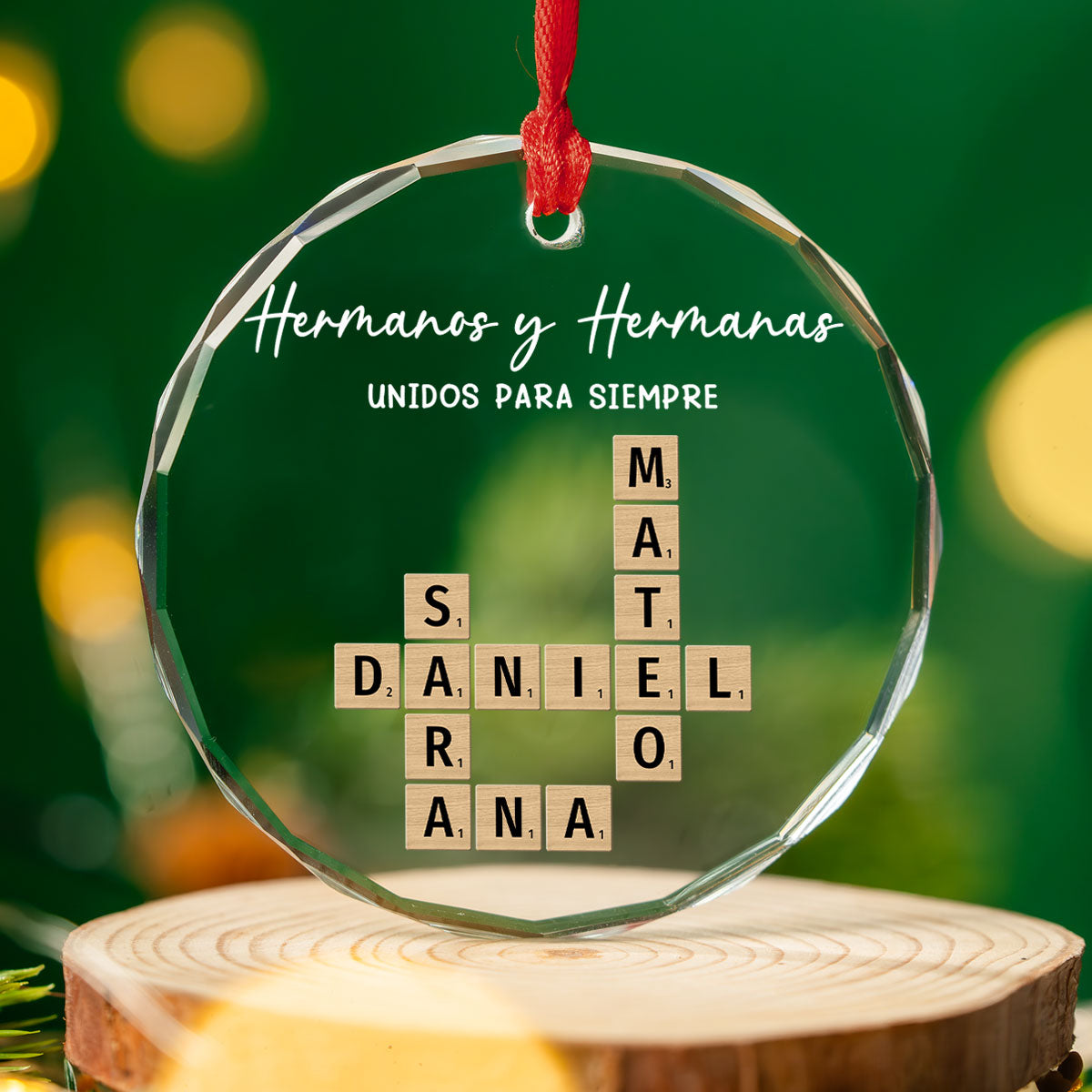 Las Raíces Familiares Nos Mantienen Unidos - Adorno de Cristal Personalizado